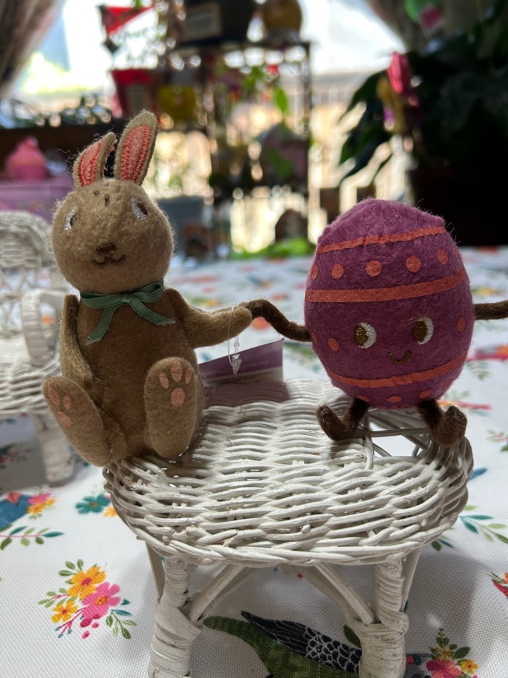 Spritz Bunny and Egg Duo Felt Figures with Embroidered Expressions NWT 2023